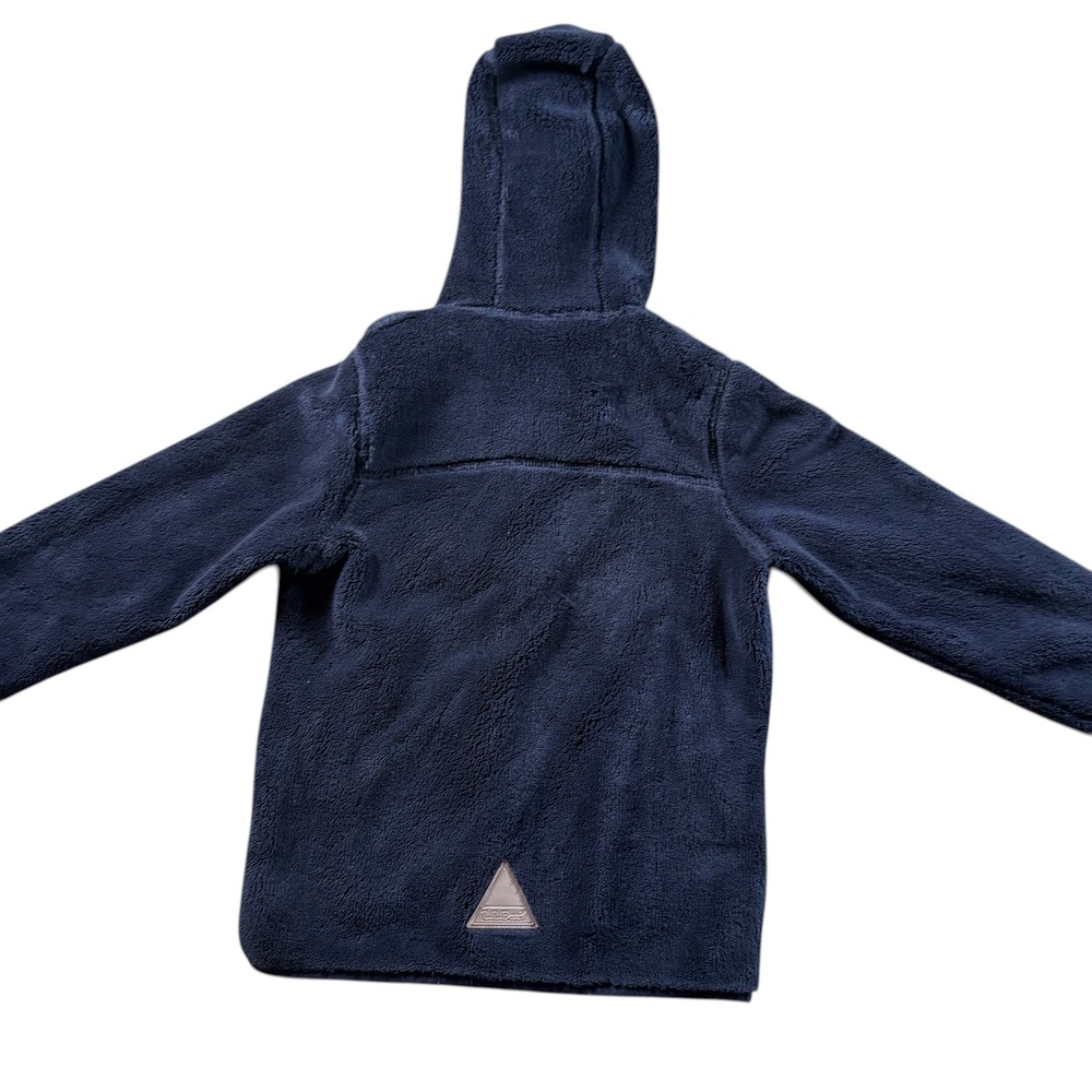 VTG LL Bean Kids Blue High-Pile Fleece Full Zip Hooded Jacket Size M 5/6 Hiking - Picture 3 of 8